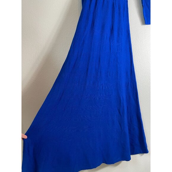 NEW Fehaute Womens 6 Blue Turtleneck Long Sleeve Maxi Dress Wool Blend - Picture 10 of 11